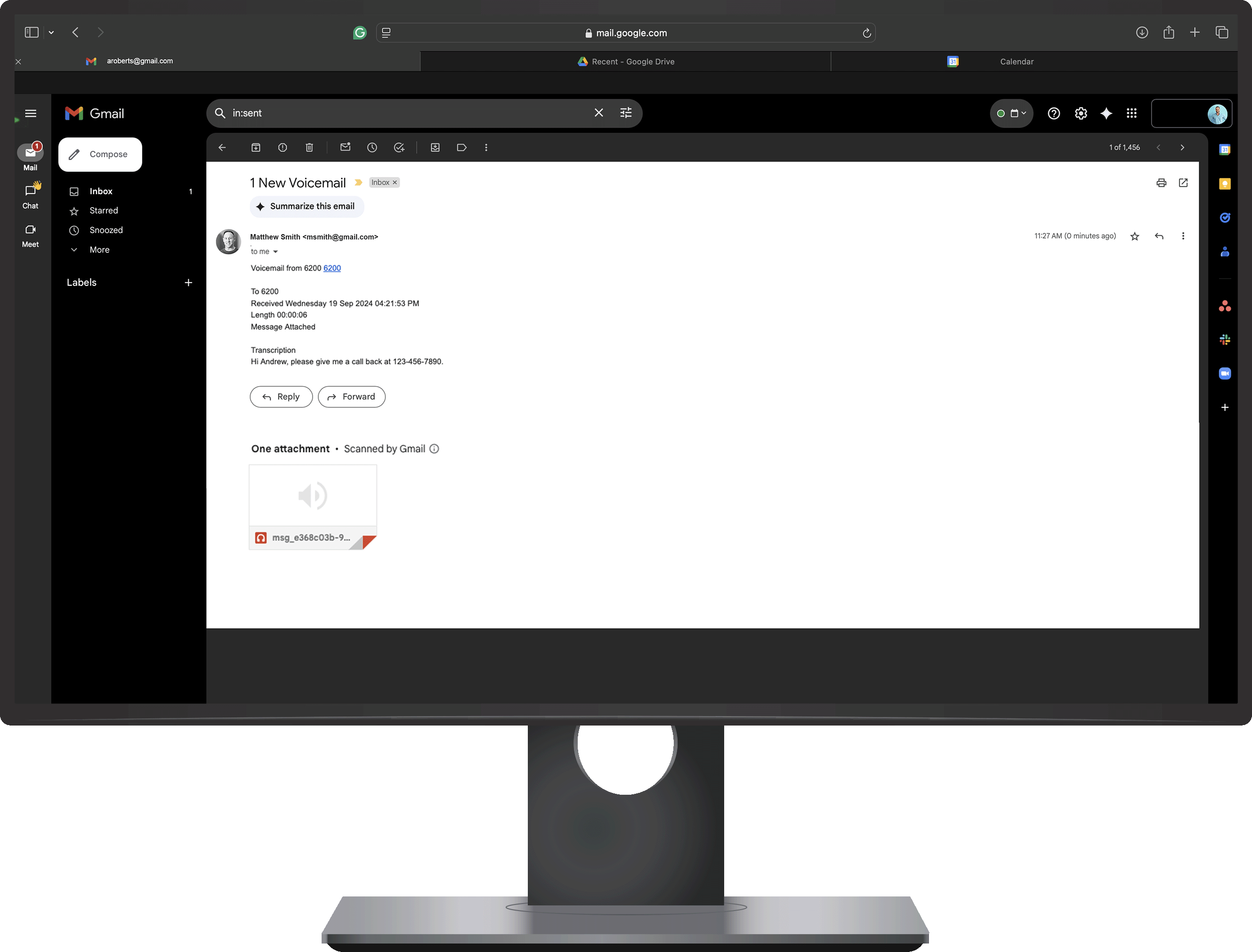 Voicemail Email Transcription